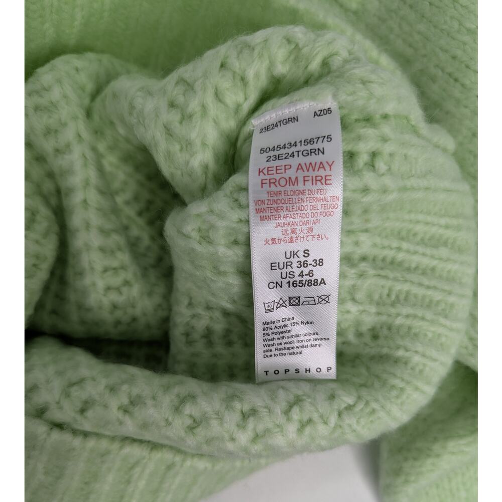 Topshop Pale Green Chunky Knit Sweater Size 4-6 - Picture 7 of 9